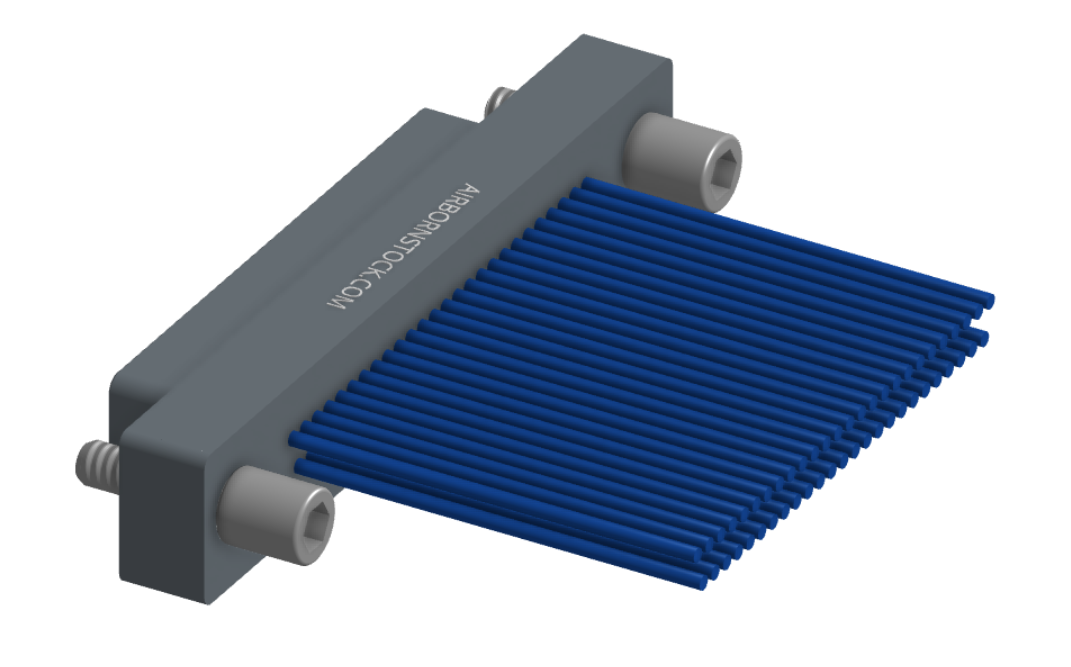 NMSP-214-051-161-JCAA - Splashproof Nano-miniature D-shaped I/O connector, 2 rows with 51 contacts, and turning jackscrew attachment hardware. (Plug)