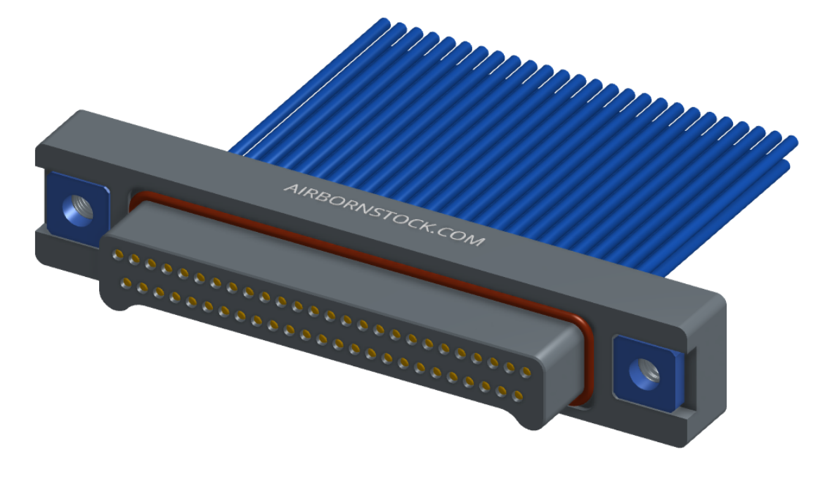 NMSP-213-051-161-JCAA - Splashproof Nano-miniature D-shaped I/O connector, 2 rows with 51 contacts, and turning jackscrew attachment hardware. (Plug)