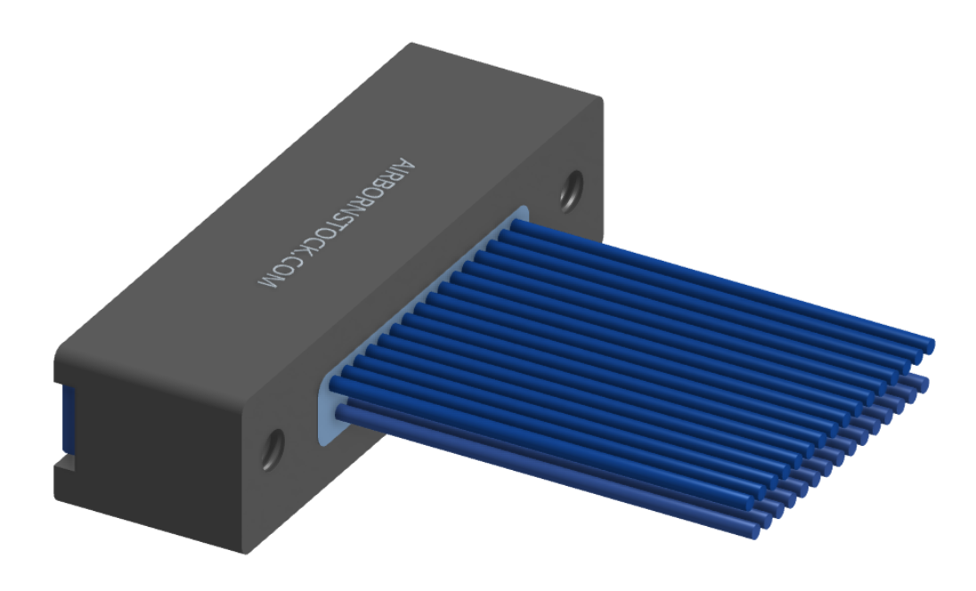 NMSP-225-031-261-THAA - Splashproof Nano-miniature D-shaped I/O connector, 2 rows with 31 contacts, and threaded holes for attachment hardware. (Receptacle)
