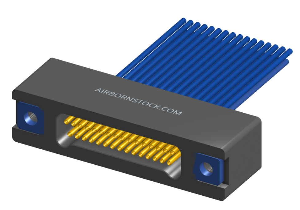 NMSP-225-031-261-THAA - Splashproof Nano-miniature D-shaped I/O connector, 2 rows with 31 contacts, and threaded holes for attachment hardware. (Receptacle)