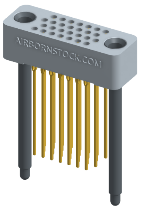 RC422-028-261-4500 - Full profile board-to-board stackable connector, 4 rows and 7 columns (28 total contacts), and guide hardware.