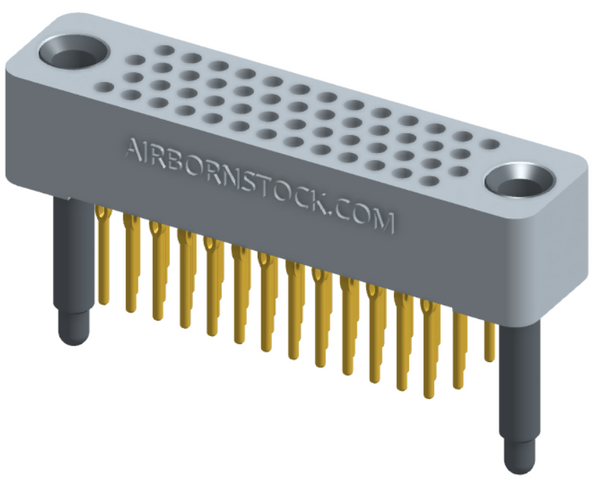 RC422-052-311-40FT - Full profile board-to-board stackable connector, 4 rows and 13 columns (52 total contacts), and guide hardware with female thread.
