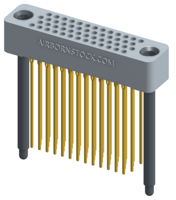 RC422-052-361-4500 - Full profile board-to-board stackable connector, 4 rows and 13 columns (52 total contacts), and guide hardware.