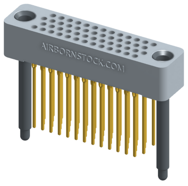 RC422-052-371-46FT - Full profile board-to-board stackable connector, 4 rows and 13 columns (52 total contacts), and guide hardware with female thread.