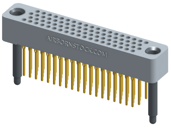 RC422-076-221-41FT - Full profile board-to-board stackable connector, 4 rows and 19 columns (76 total contacts), and guide hardware with female thread.