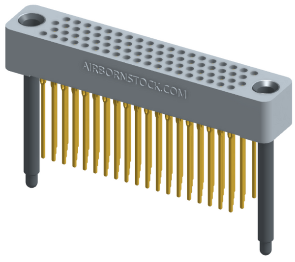 RC422-076-241-43FT - Full profile board-to-board stackable connector, 4 rows and 19 columns (76 total contacts), and guide hardware with female thread.