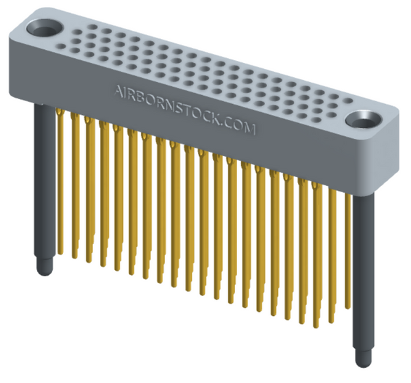 RC422-076-351-44FT - Full profile board-to-board stackable connector, 4 rows and 19 columns (76 total contacts), and guide hardware with female thread.