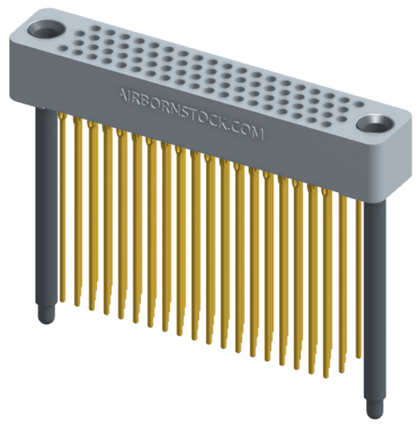 RC422-076-381-4700 - Full profile board-to-board stackable connector, 4 rows and 19 columns (76 total contacts), and guide hardware.