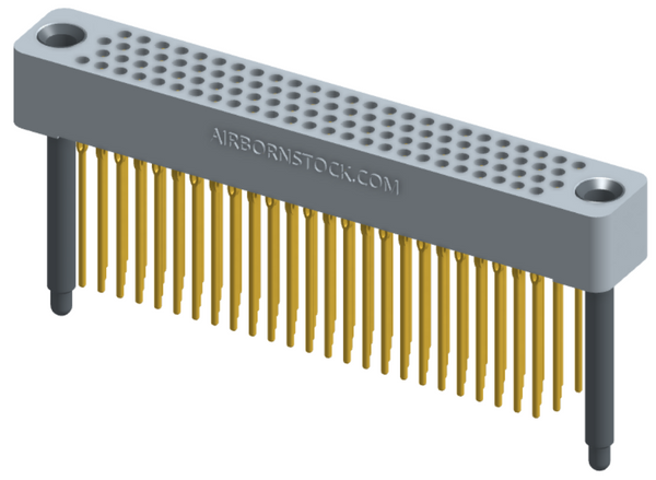 RC422-100-271-46FT - Full profile board-to-board stackable connector, 4 rows and 25 columns (100 total contacts), and guide hardware with female thread.