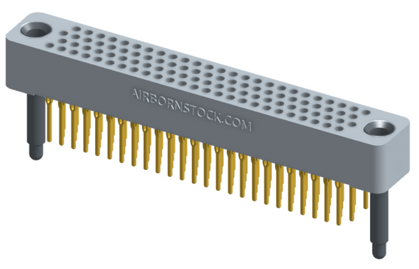 RC422-100-311-4000 - Full profile board-to-board stackable connector, 4 rows and 25 columns (100 total contacts), and guide hardware.