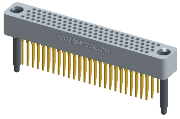 RC422-100-321-4100 - Full profile board-to-board stackable connector, 4 rows and 25 columns (100 total contacts), and guide hardware.