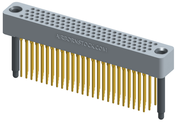 RC422-100-331-4200 - Full profile board-to-board stackable connector, 4 rows and 25 columns (100 total contacts), and guide hardware.