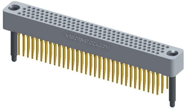 RC422-128-221-41FT - Full profile board-to-board stackable connector, 4 rows and 32 columns (128 total contacts), and guide hardware with female thread.