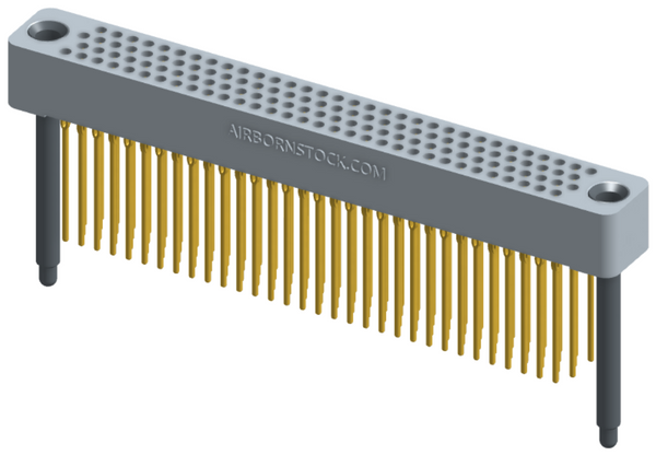 RC422-128-241-43FT - Full profile board-to-board stackable connector, 4 rows and 32 columns (128 total contacts), and guide hardware with female thread.