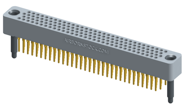 RC422-128-301-3900 - Full profile board-to-board stackable connector, 4 rows and 32 columns (128 total contacts), and guide hardware.