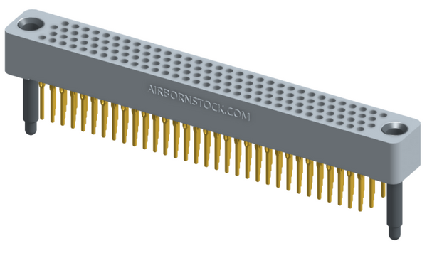 RC422-128-311-40FT - Full profile board-to-board stackable connector, 4 rows and 32 columns (128 total contacts), and guide hardware with female thread.