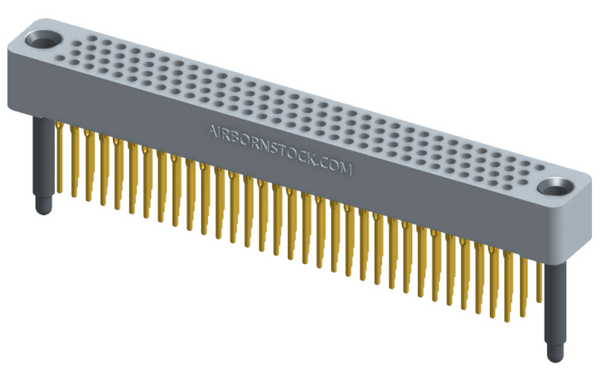 RC422-128-321-4100 - Full profile board-to-board stackable connector, 4 rows and 32 columns (128 total contacts), and guide hardware.