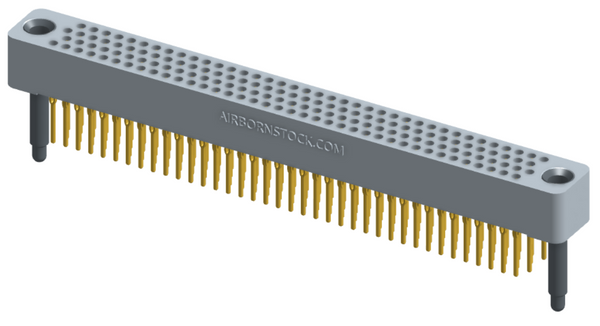 RC422-152-211-4000 - Full profile board-to-board stackable connector, 4 rows and 38 columns (152 total contacts), and guide hardware.