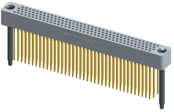 RC422-152-341-43FT - Full profile board-to-board stackable connector, 4 rows and 38 columns (152 total contacts), and guide hardware with female thread.