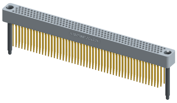 RC422-200-241-43FT - Full profile board-to-board stackable connector, 4 rows and 50 columns (200 total contacts), and guide hardware with female thread.