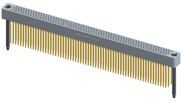 RC422-252-251-4400 - Full profile board-to-board stackable connector, 4 rows and 63 columns (252 total contacts), and guide hardware.