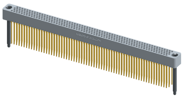 RC422-252-341-4300 - Full profile board-to-board stackable connector, 4 rows and 63 columns (252 total contacts), and guide hardware.