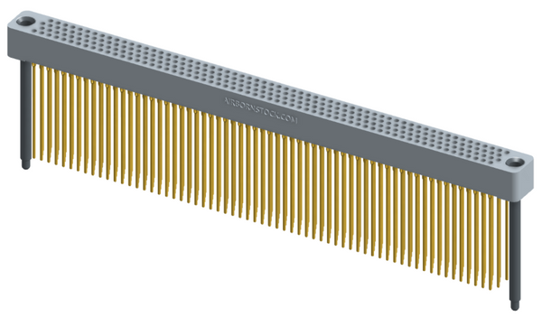RC422-252-381-4700 - Full profile board-to-board stackable connector, 4 rows and 63 columns (252 total contacts), and guide hardware.