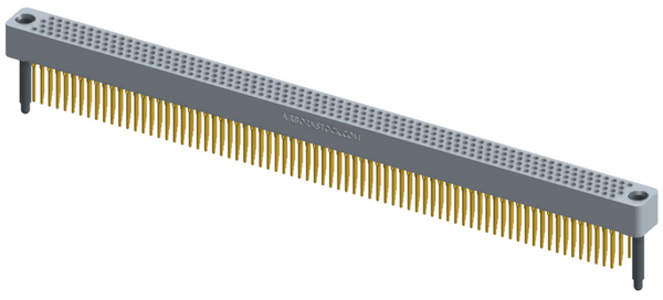 RC422-300-221-41FT - Full profile board-to-board stackable connector, 4 rows and 75 columns (300 total contacts), and guide hardware with female thread.
