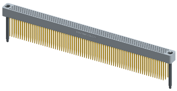 RC422-300-251-4400 - Full profile board-to-board stackable connector, 4 rows and 75 columns (300 total contacts), and guide hardware.