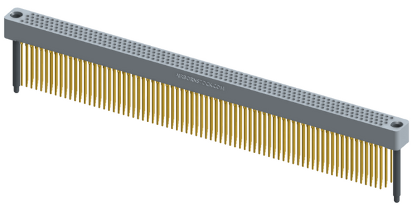 RC422-300-341-43FT - Full profile board-to-board stackable connector, 4 rows and 75 columns (300 total contacts), and guide hardware with female thread.