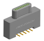 NK-1A4-009-128-0000-010 - Nano-miniature D-shaped vertical surface board mount (SMT) connector, 9 contacts, and no hardware.
