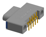 NK-1A2-009-128-TH00 - Nano-miniature D-shaped vertical surface board mount (SMT) connector, 9 contacts, and threaded holes for attachment hardware.