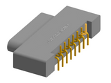 NK-1A2-015-128-0000 - Nano-miniature D-shaped vertical surface board mount (SMT) connector, 15 contacts, and no hardware.