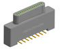 NK-1A4-015-125-0000-010 - Nano-miniature D-shaped vertical surface board mount (SMT) connector, 15 contacts, and no hardware.
