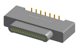NK-1A2-015-128-0000 - Nano-miniature D-shaped vertical surface board mount (SMT) connector, 15 contacts, and no hardware.