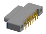 NK-1A2-015-128-TH00 - Nano-miniature D-shaped vertical surface board mount (SMT) connector, 15 contacts, and threaded holes for attachment hardware.
