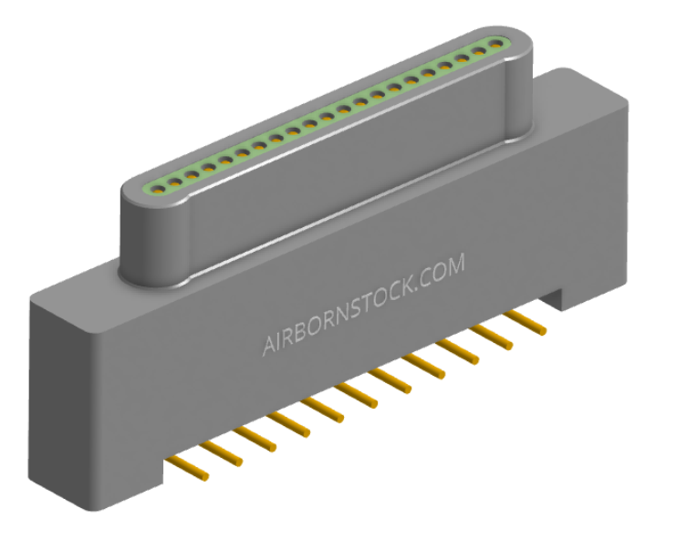 NK-1A2-021-128-0000-010 - Nano-miniature D-shaped vertical surface board mount (SMT) connector, 21 contacts, and no hardware.