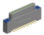 NK-1A4-021-128-TH00 - Nano-miniature D-shaped vertical surface board mount (SMT) connector, 21 contacts, and threaded holes for attachment hardware.