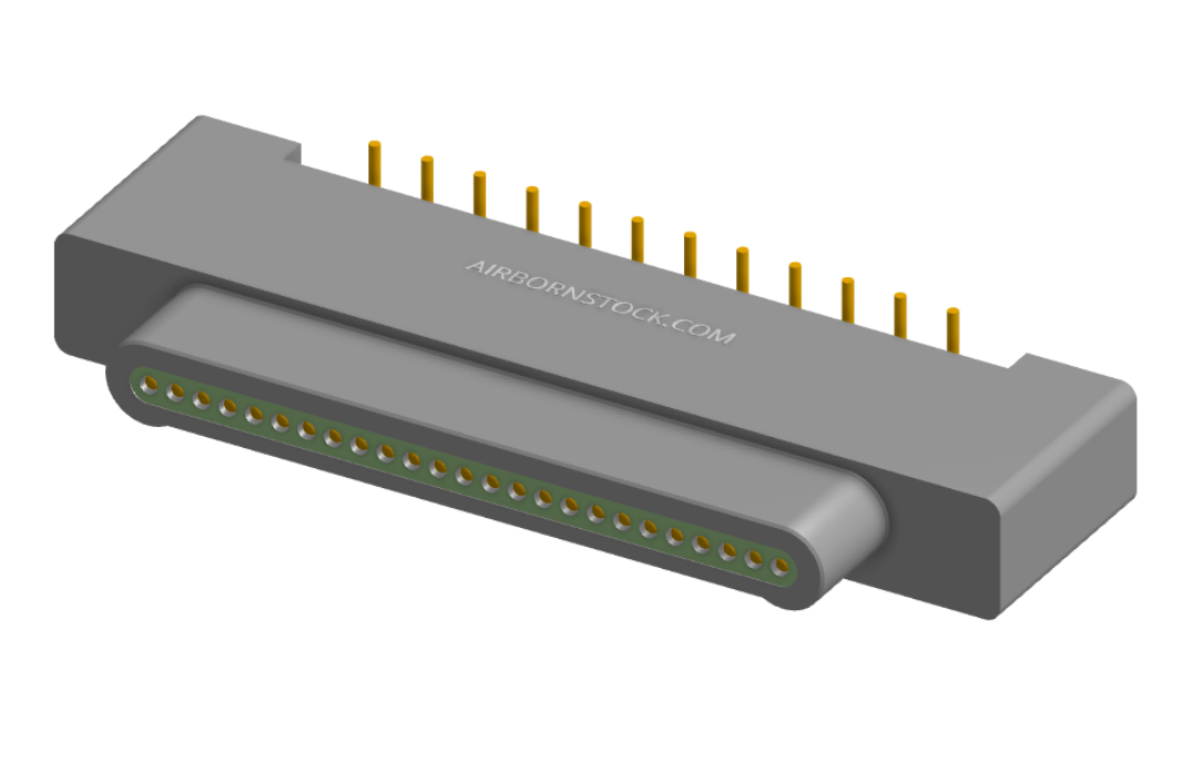 NK-1A2-025-125-0000 - Nano-miniature D-shaped vertical surface board mount (SMT) connector, 25 contacts, and no hardware.