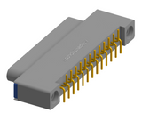 NK-1A2-025-125-TH00-010 - Nano-miniature D-shaped vertical surface board mount (SMT) connector, 25 contacts, and threaded holes for attachment hardware.