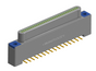 NK-1A4-031-128-TH00 - Nano-miniature D-shaped vertical surface board mount (SMT) connector, 31 contacts, and threaded holes for attachment hardware.