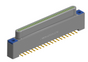 NK-1A4-037-128-TH00 - Nano-miniature D-shaped vertical surface board mount (SMT) connector, 37 contacts, and threaded holes for attachment hardware.