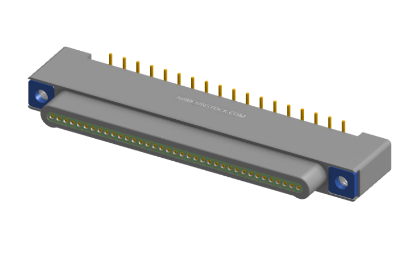 NK-1A2-037-125-TH00 - Nano-miniature D-shaped vertical surface board mount (SMT) connector, 37 contacts, and threaded holes for attachment hardware.