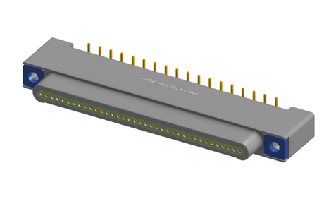 NK-1A2-037-125-TH00 - Nano-miniature D-shaped vertical surface board mount (SMT) connector, 37 contacts, and threaded holes for attachment hardware.