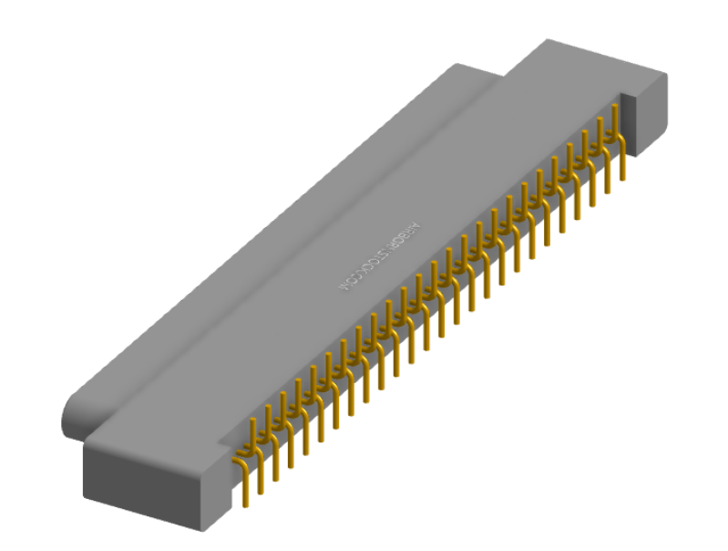 NK-1A2-051-128-0000 - Nano-miniature D-shaped vertical surface board mount (SMT) connector, 51 contacts, and no hardware.