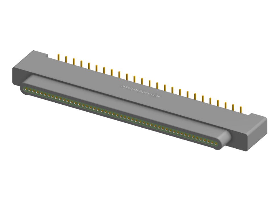 NK-1A2-051-128-0000 - Nano-miniature D-shaped vertical surface board mount (SMT) connector, 51 contacts, and no hardware.