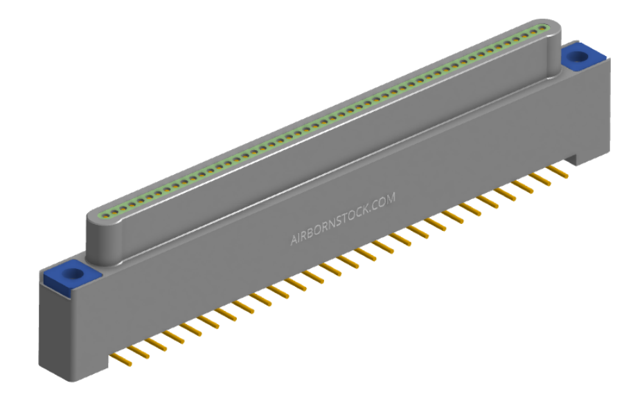 NK-1A2-051-128-TH00 - Nano-miniature D-shaped vertical surface board mount (SMT) connector, 51 contacts, and threaded holes for attachment hardware.