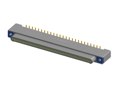 NK-1A2-051-125-TH00 - Nano-miniature D-shaped vertical surface board mount (SMT) connector, 51 contacts, and threaded holes for attachment hardware.