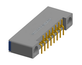 NK-1B2-015-228-TH00-010 - Nano-miniature D-shaped vertical surface board mount (SMT) connector with mounting holes, 1 row of 15 contacts, and threaded holes for attachment hardware. (Receptacle)