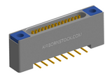 NK-1B2-015-228-TH00-010 - Nano-miniature D-shaped vertical surface board mount (SMT) connector with mounting holes, 1 row of 15 contacts, and threaded holes for attachment hardware. (Receptacle)